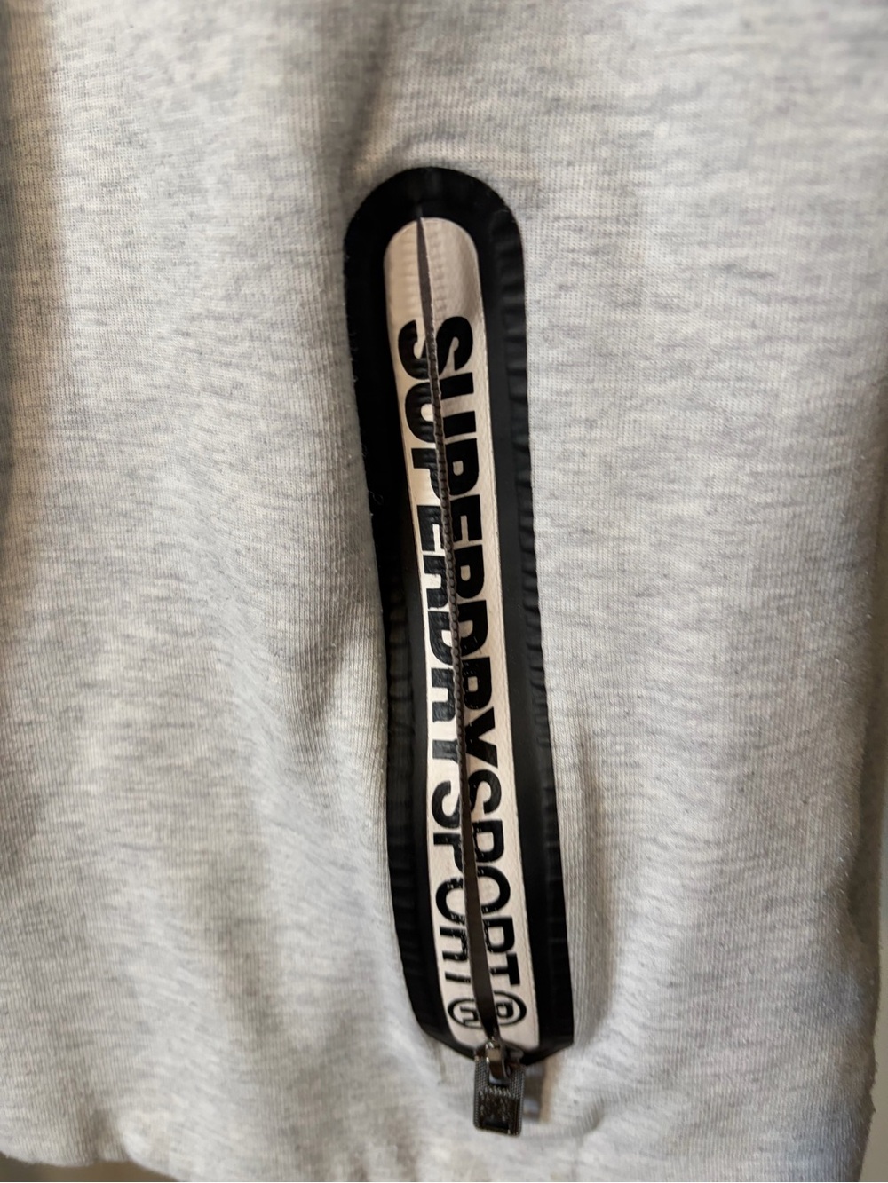 Superdry Heather Gray Funnel Neck Pullover Hoodie - Picture 7 of 7